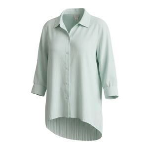 Chico's‎ Women's L Coastal Resortwear Preppy Minimalist Vacation Button Up Shirt
